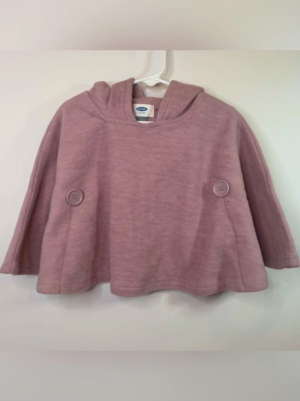 Toddler Girls' Plum Pink Micro Fleece Old Navy Hooded Poncho Cape Jacket 18-24mo